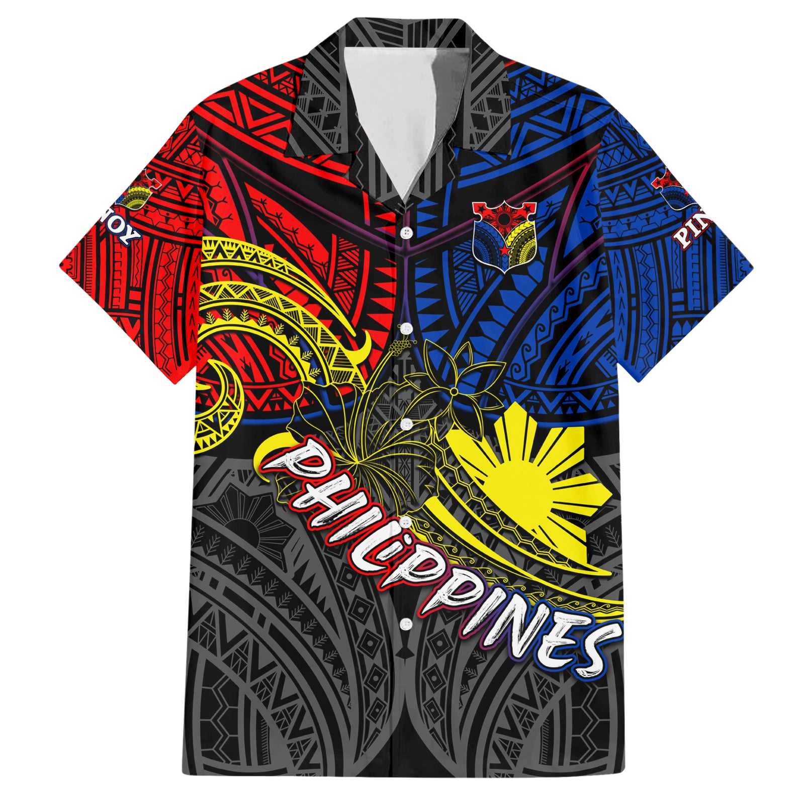 Philippines Half Sleeve Tattoo Hawaiian Shirt Pinoy Filipinos Sun DT02 Art - Polynesian Pride