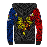 Philippines Half Sleeve Tattoo Sherpa Hoodie Pinoy Filipinos Sun DT02 - Polynesian Pride
