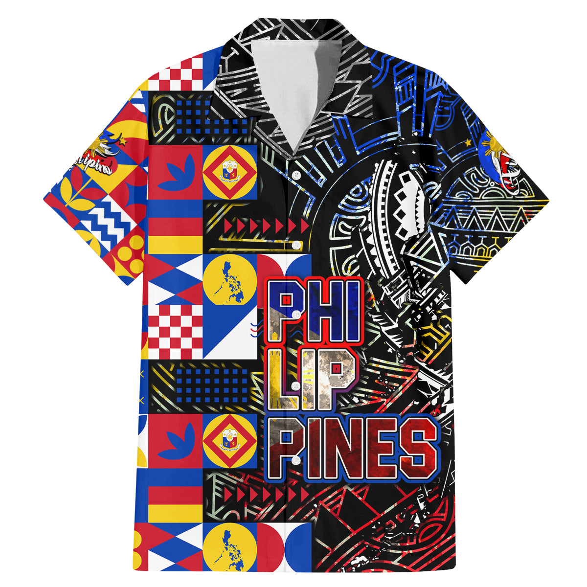 Pinoy Philippines Family Matching Mermaid Dress and Hawaiian Shirt Filipino Tattoo Art Style DT02 Dad's Shirt - Short Sleeve Art - Polynesian Pride