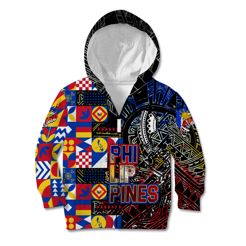 Pinoy Philippines Kid Hoodie Filipino Tattoo Art Style DT02 Zip Hoodie Art - Polynesian Pride