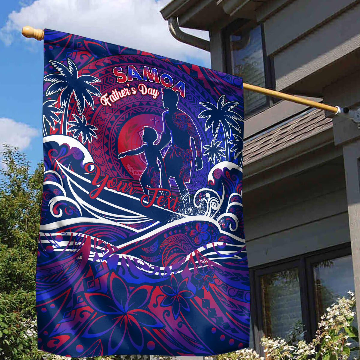 Father's Day Samoa Garden Flag Special Dad Polynesia Paradise