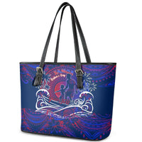 Father's Day Samoa Leather Tote Bag Special Dad Polynesia Paradise