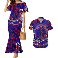 Father's Day American Samoa Couples Matching Mermaid Dress and Hawaiian Shirt Special Dad Polynesia Paradise
