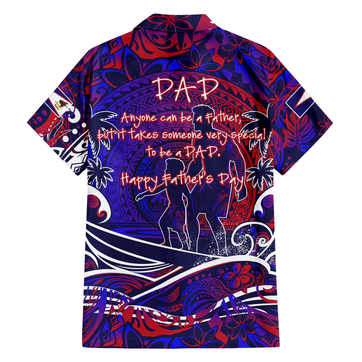 Father's Day American Samoa Family Matching Off Shoulder Maxi Dress and Hawaiian Shirt Special Dad Polynesia Paradise