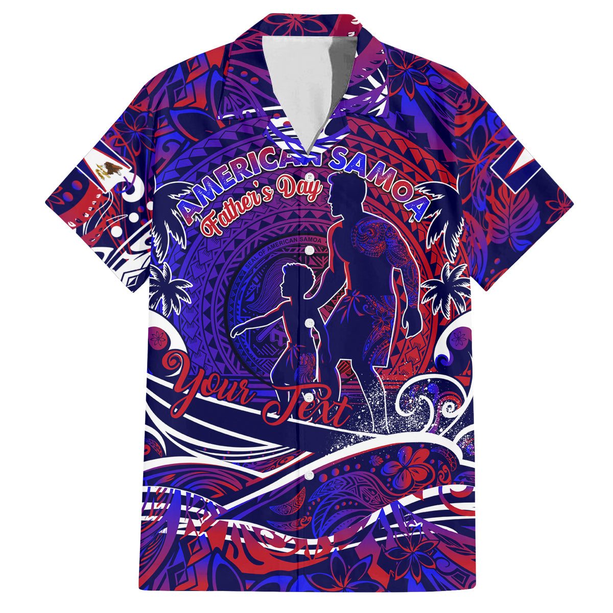 Father's Day American Samoa Family Matching Summer Maxi Dress and Hawaiian Shirt Special Dad Polynesia Paradise