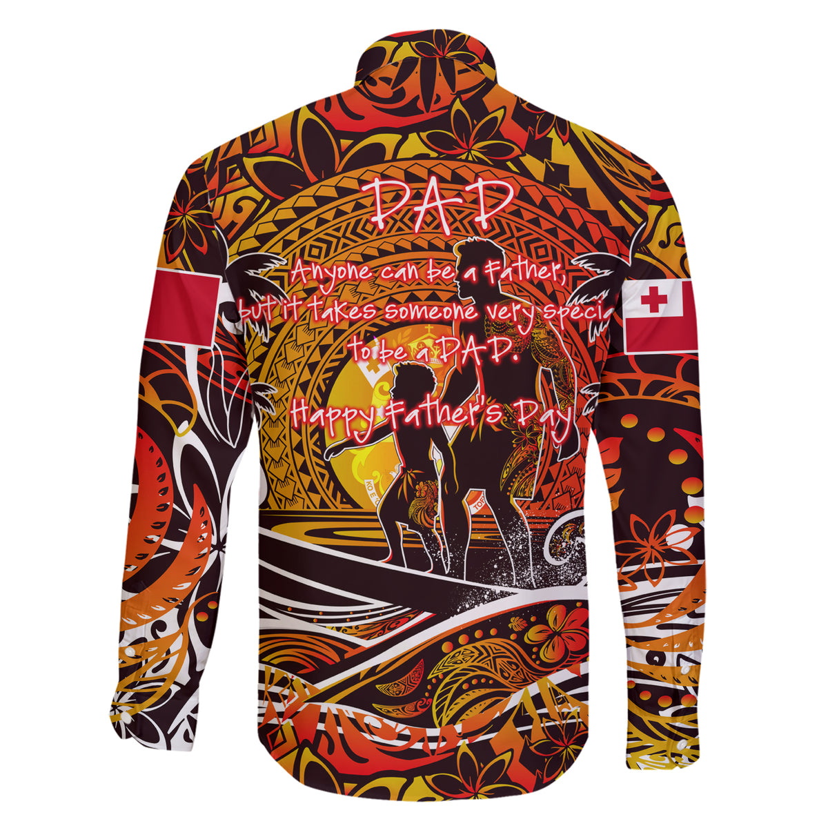 Father's Day Tonga Family Matching Short Sleeve Bodycon Dress and Hawaiian Shirt Special Dad Polynesia Paradise