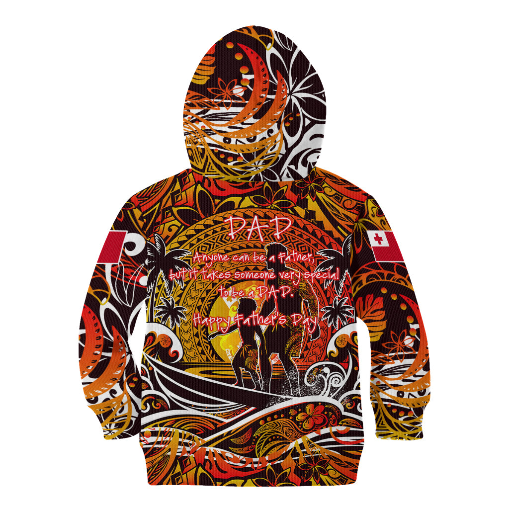 Father's Day Tonga Kid Hoodie Special Dad Polynesia Paradise