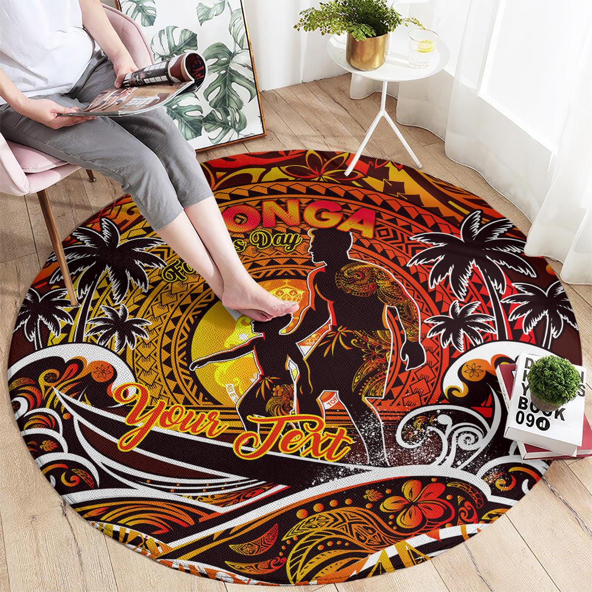 Father's Day Tonga Round Carpet Special Dad Polynesia Paradise