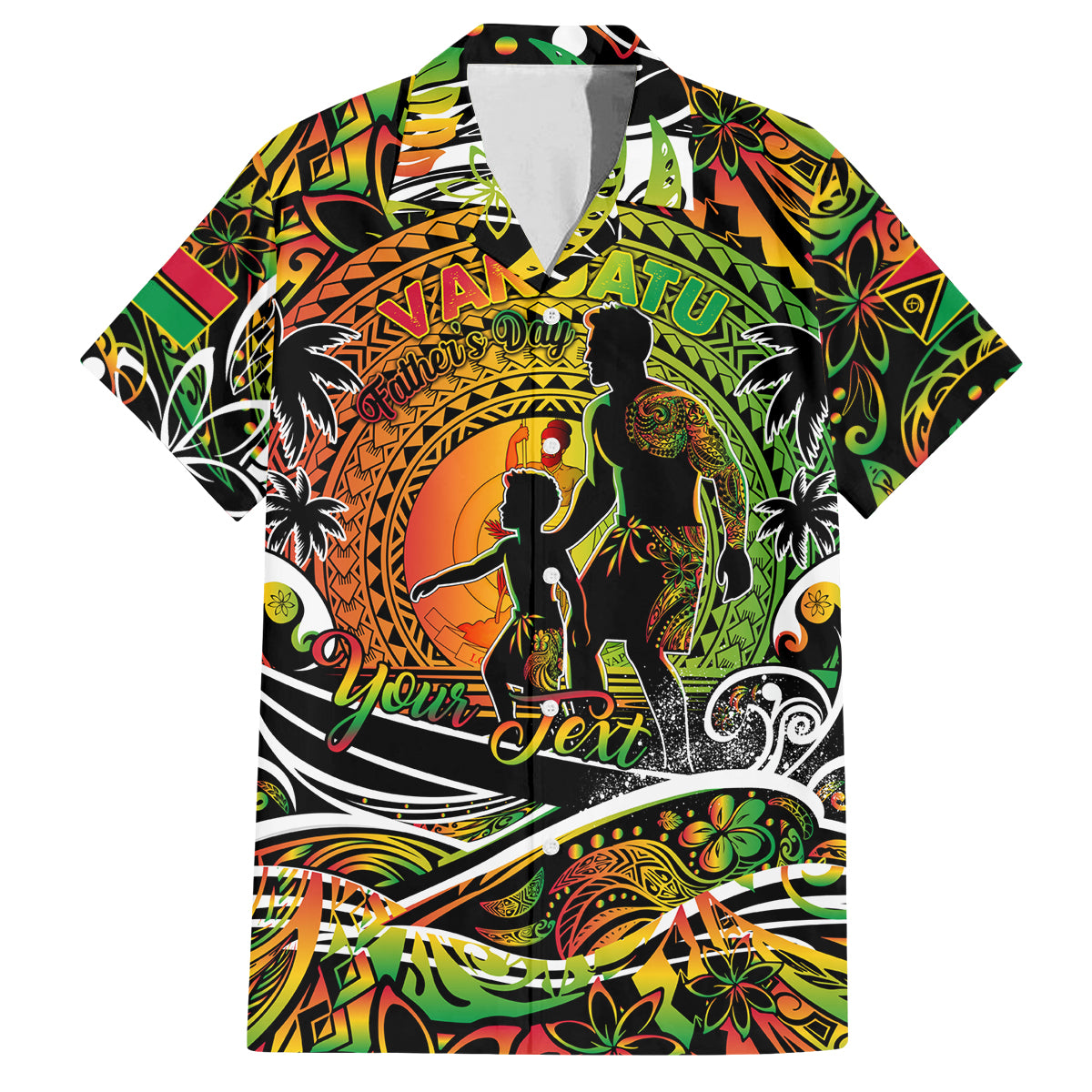 Father's Day Vanuatu Family Matching Long Sleeve Bodycon Dress and Hawaiian Shirt Special Dad Polynesia Paradise DT02 Dad's Shirt - Short Sleeve Art - Polynesian Pride