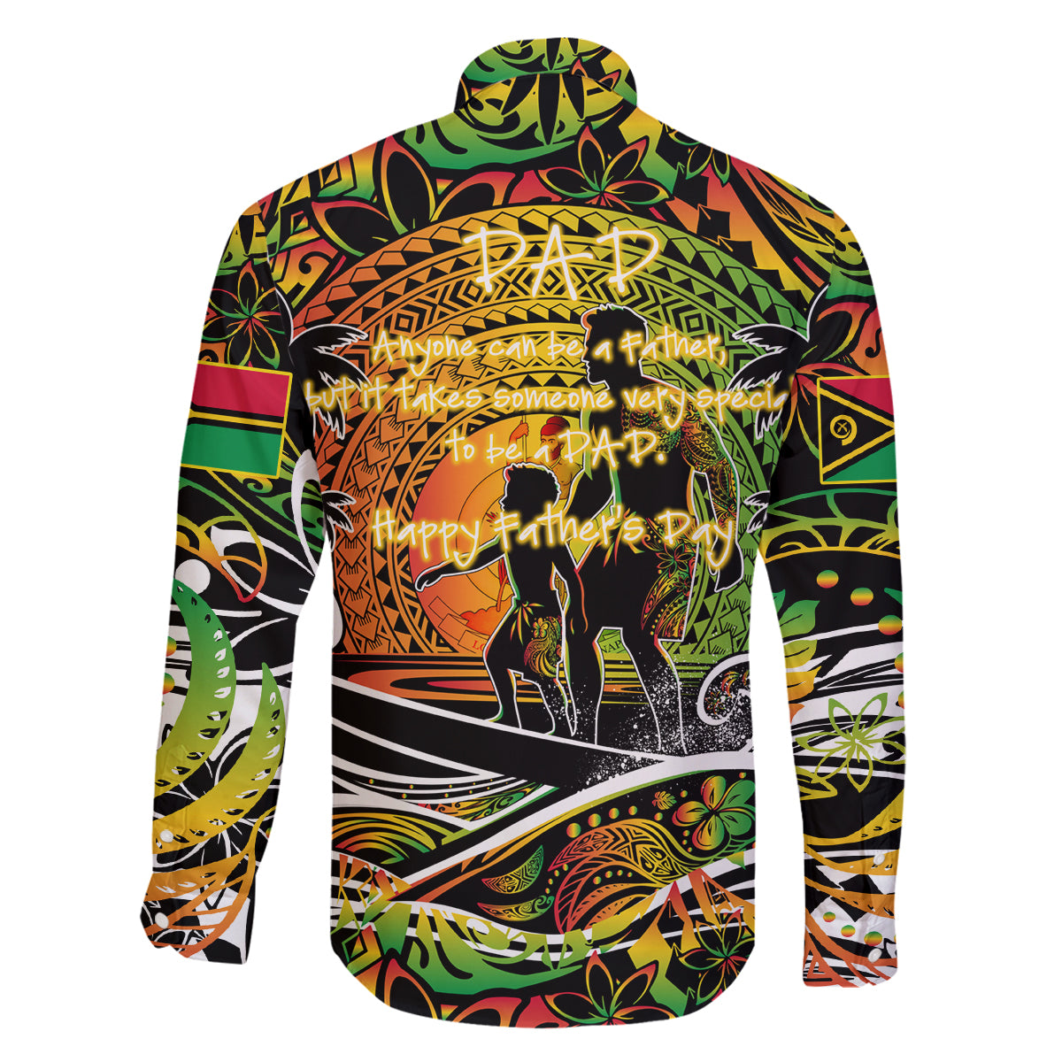 Father's Day Vanuatu Family Matching Long Sleeve Bodycon Dress and Hawaiian Shirt Special Dad Polynesia Paradise DT02 - Polynesian Pride