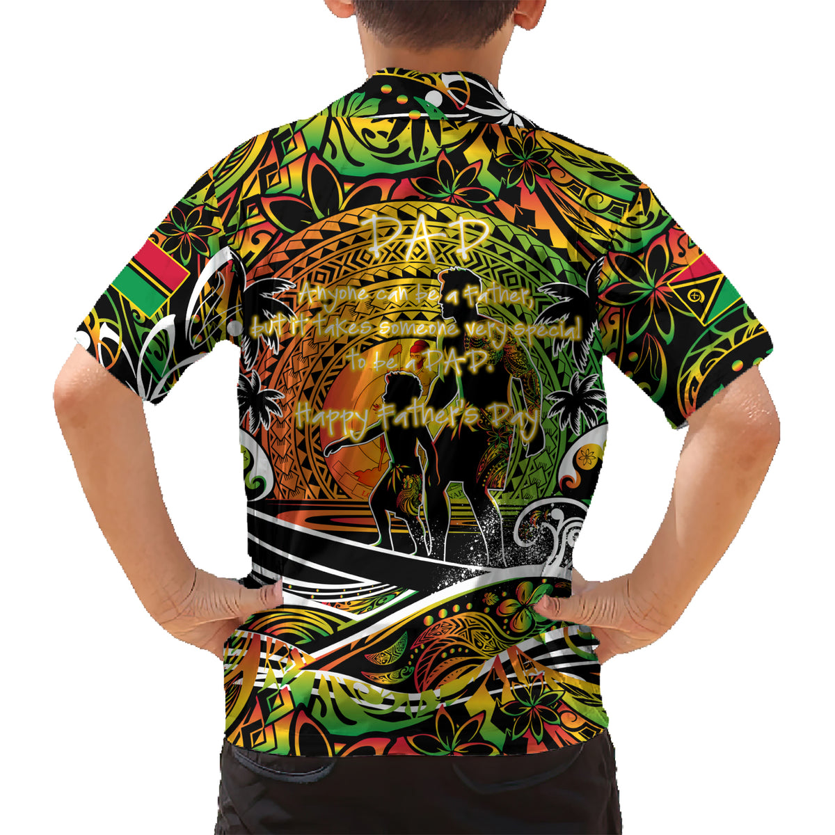 Father's Day Vanuatu Family Matching Short Sleeve Bodycon Dress and Hawaiian Shirt Special Dad Polynesia Paradise DT02 - Polynesian Pride