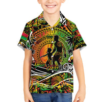 Father's Day Vanuatu Family Matching Short Sleeve Bodycon Dress and Hawaiian Shirt Special Dad Polynesia Paradise DT02 Son's Shirt Art - Polynesian Pride