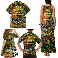 Father's Day Vanuatu Family Matching Tank Maxi Dress and Hawaiian Shirt Special Dad Polynesia Paradise