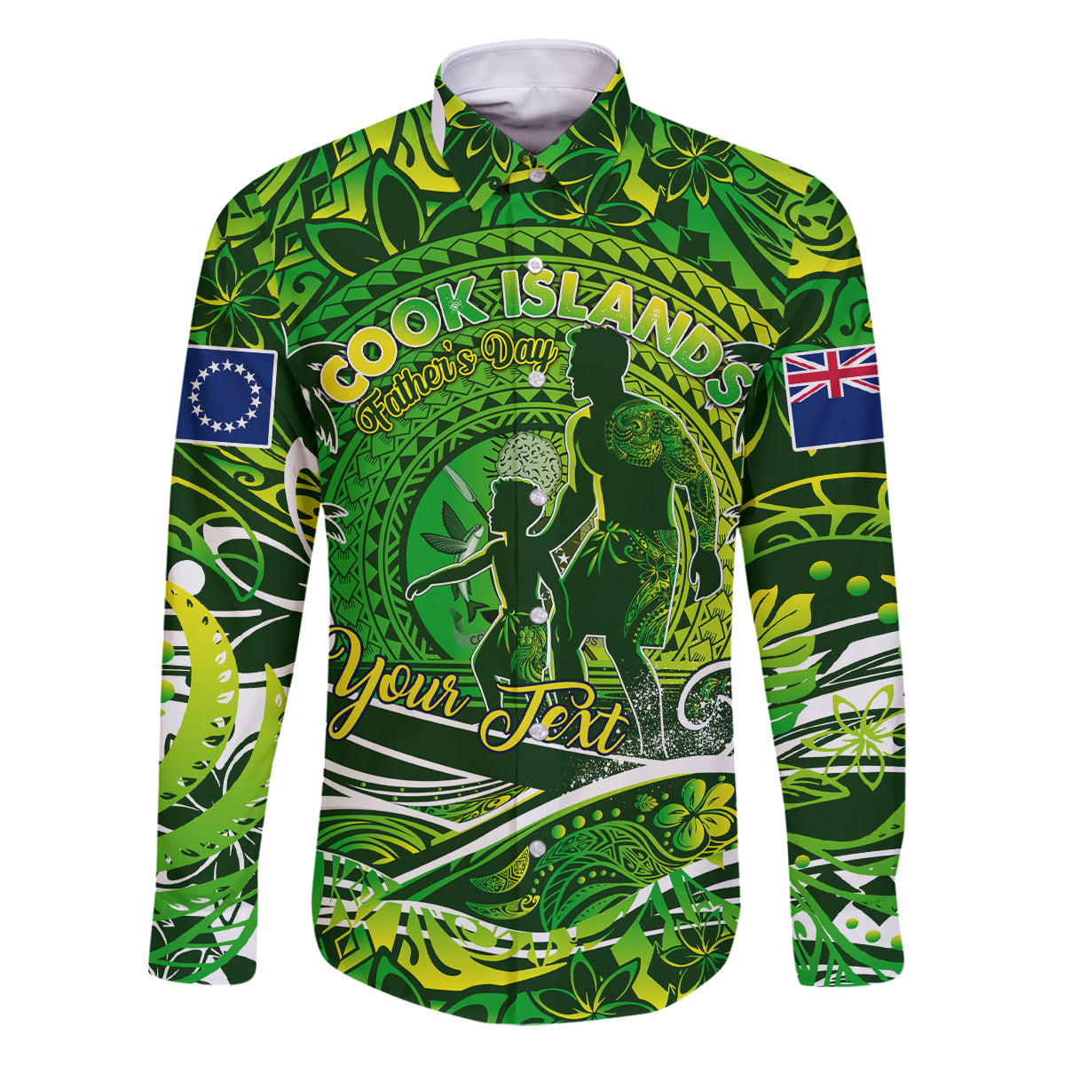 Father's Day Cook Islands Family Matching Puletasi and Hawaiian Shirt Special Dad Polynesia Paradise