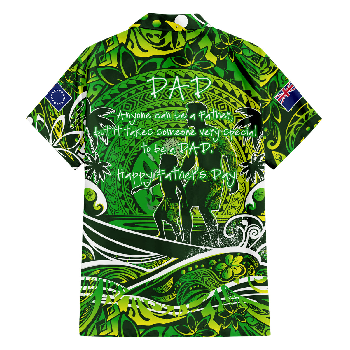 Father's Day Cook Islands Family Matching Short Sleeve Bodycon Dress and Hawaiian Shirt Special Dad Polynesia Paradise