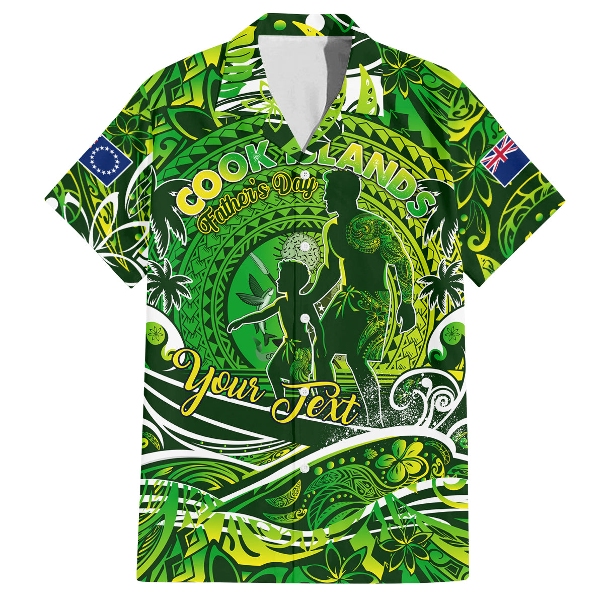 Father's Day Cook Islands Family Matching Tank Maxi Dress and Hawaiian Shirt Special Dad Polynesia Paradise