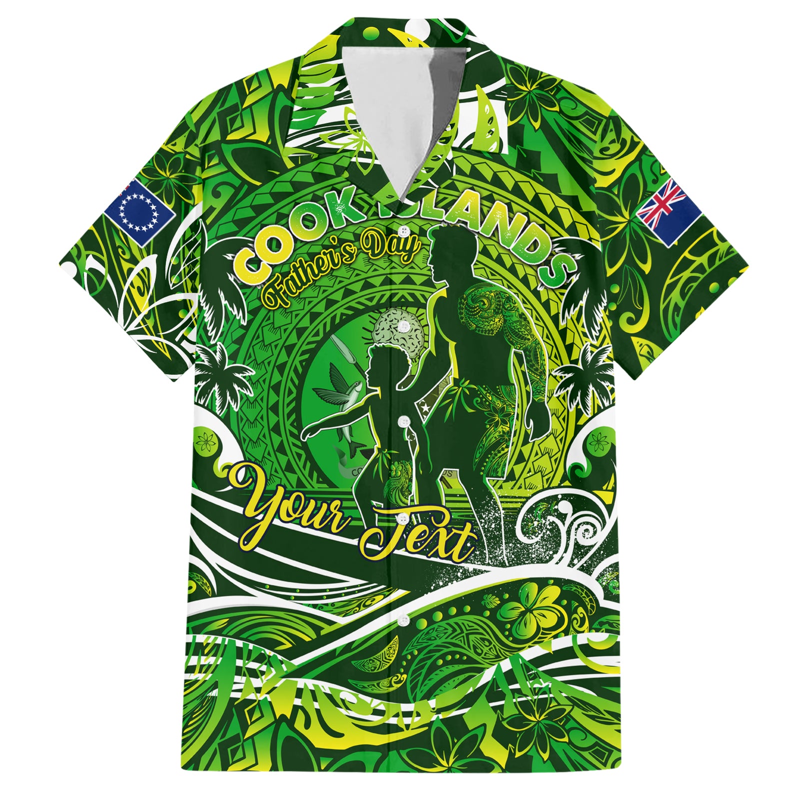 Father's Day Cook Islands Hawaiian Shirt Special Dad Polynesia Paradise