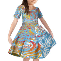 Father's Day Fiji Family Matching Off Shoulder Maxi Dress and Hawaiian Shirt Special Dad Polynesia Paradise DT02 Daughter's Dress Red - Polynesian Pride