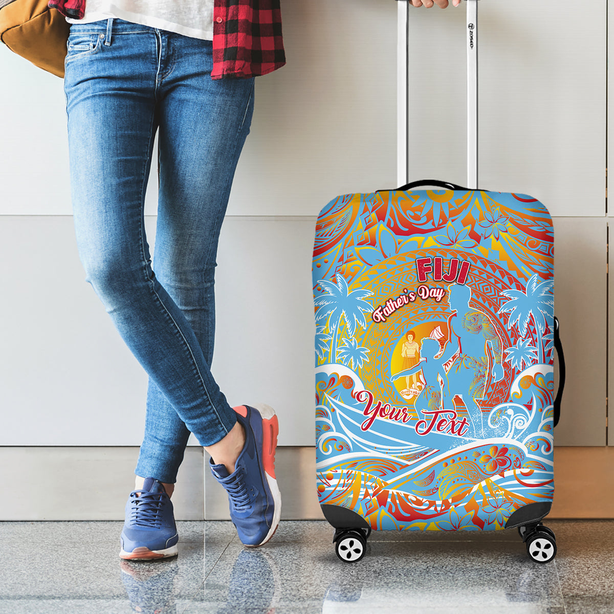 Father's Day Fiji Luggage Cover Special Dad Polynesia Paradise
