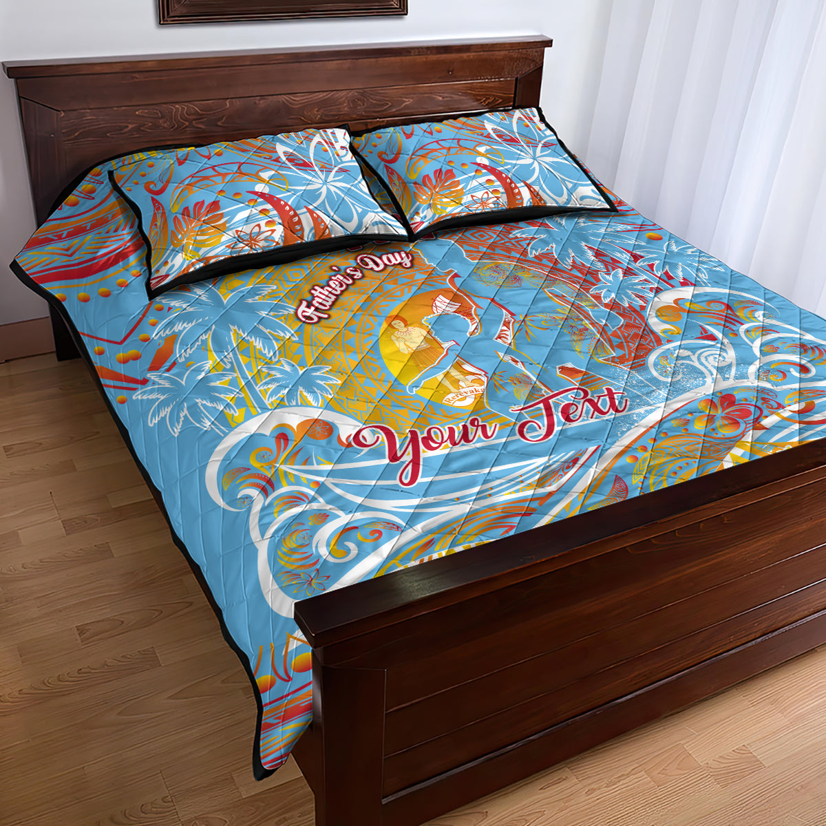 Father's Day Fiji Quilt Bed Set Special Dad Polynesia Paradise