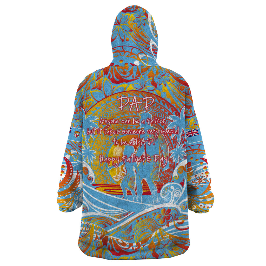 Father's Day Fiji Wearable Blanket Hoodie Special Dad Polynesia Paradise