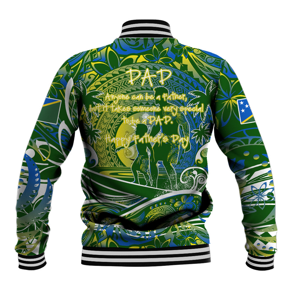 Father's Day Solomon Islands Baseball Jacket Special Dad Polynesia Paradise
