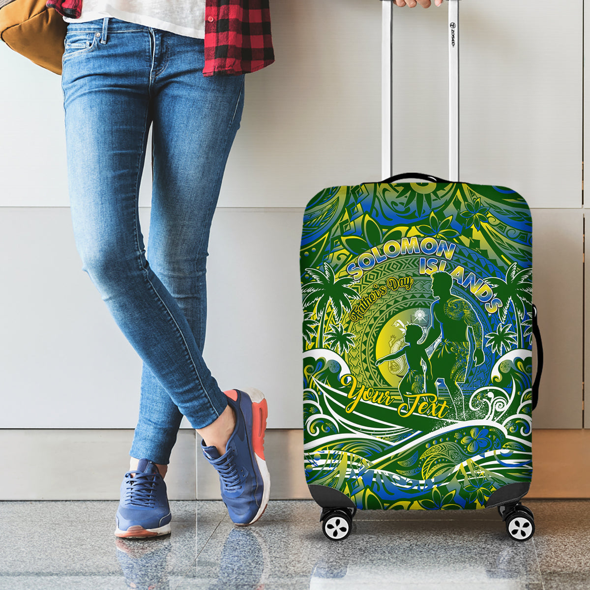 Father's Day Solomon Islands Luggage Cover Special Dad Polynesia Paradise DT02 - Polynesian Pride
