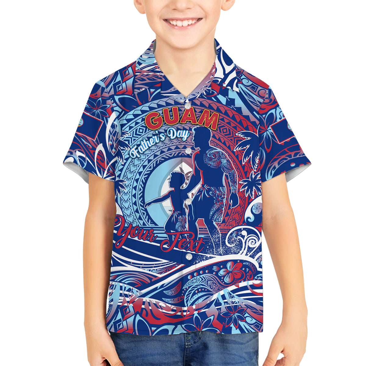 Father's Day Guam Family Matching Off Shoulder Maxi Dress and Hawaiian Shirt Special Dad Polynesia Paradise