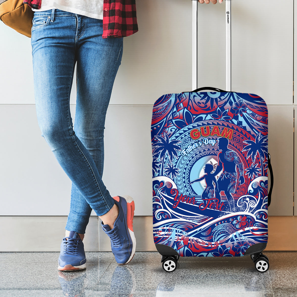Father's Day Guam Luggage Cover Special Dad Polynesia Paradise