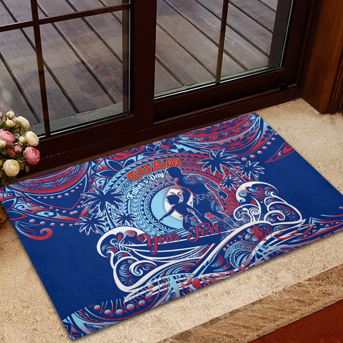 Father's Day Guam Rubber Doormat Special Dad Polynesia Paradise