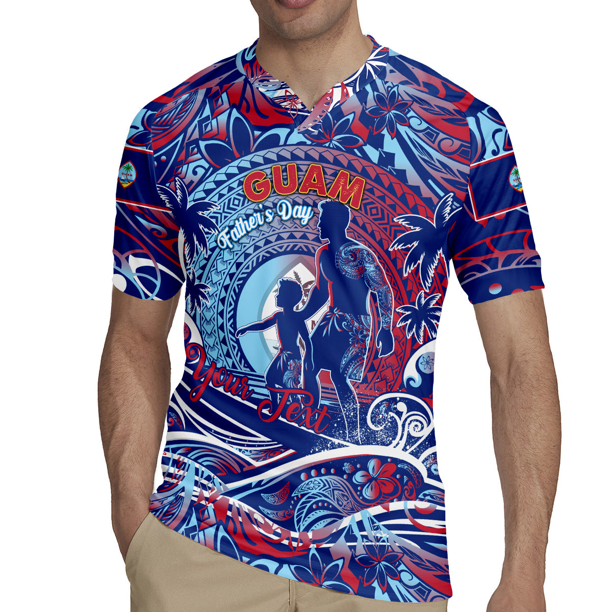 Father's Day Guam Rugby Jersey Special Dad Polynesia Paradise