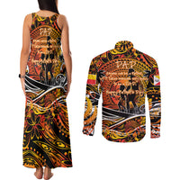 Father's Day Marquesas Islands Couples Matching Tank Maxi Dress and Long Sleeve Button Shirt Special Dad Polynesia Paradise