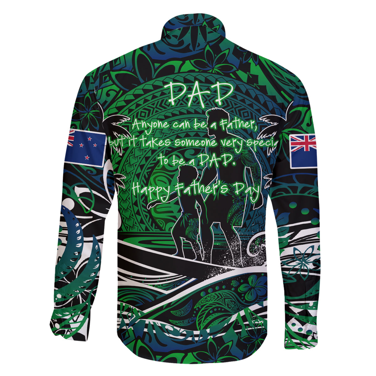 Father's Day New Zealand Family Matching Long Sleeve Bodycon Dress and Hawaiian Shirt Special Dad Polynesia Paradise DT02 - Polynesian Pride