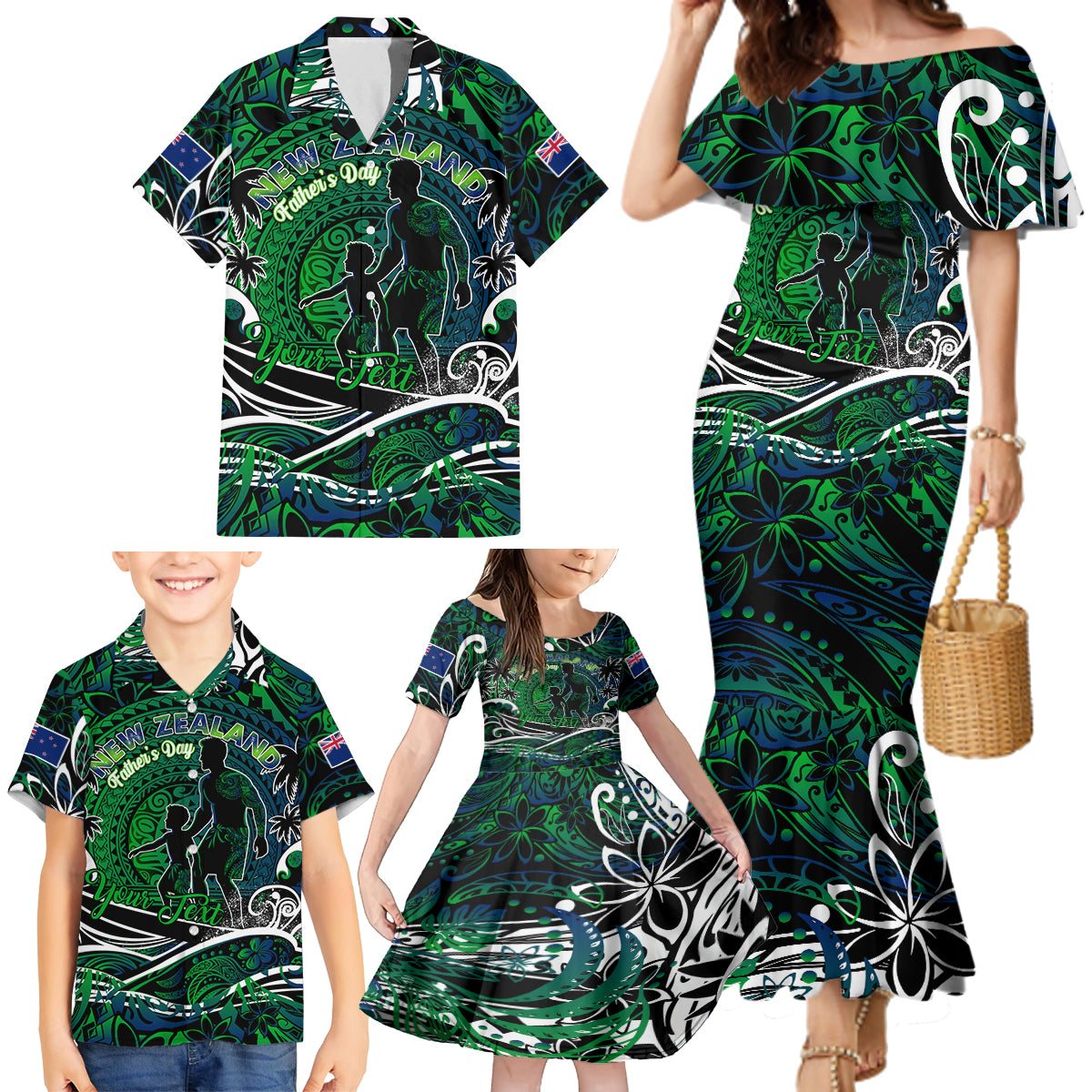 Father's Day New Zealand Family Matching Mermaid Dress and Hawaiian Shirt Special Dad Polynesia Paradise DT02 - Polynesian Pride