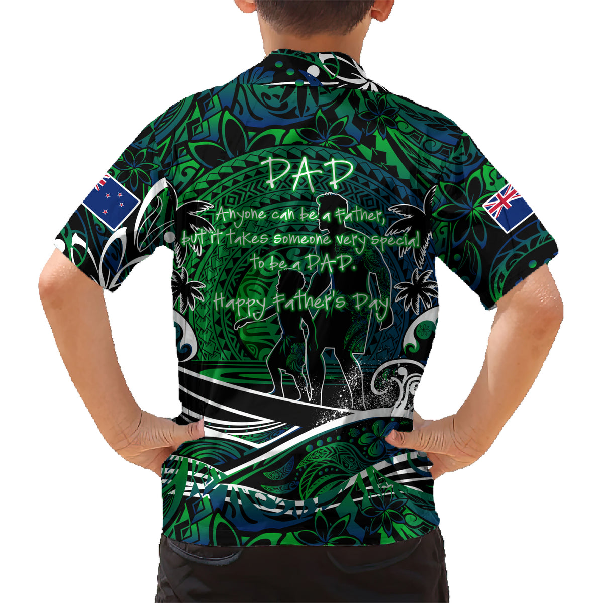 Father's Day New Zealand Family Matching Short Sleeve Bodycon Dress and Hawaiian Shirt Special Dad Polynesia Paradise DT02 - Polynesian Pride
