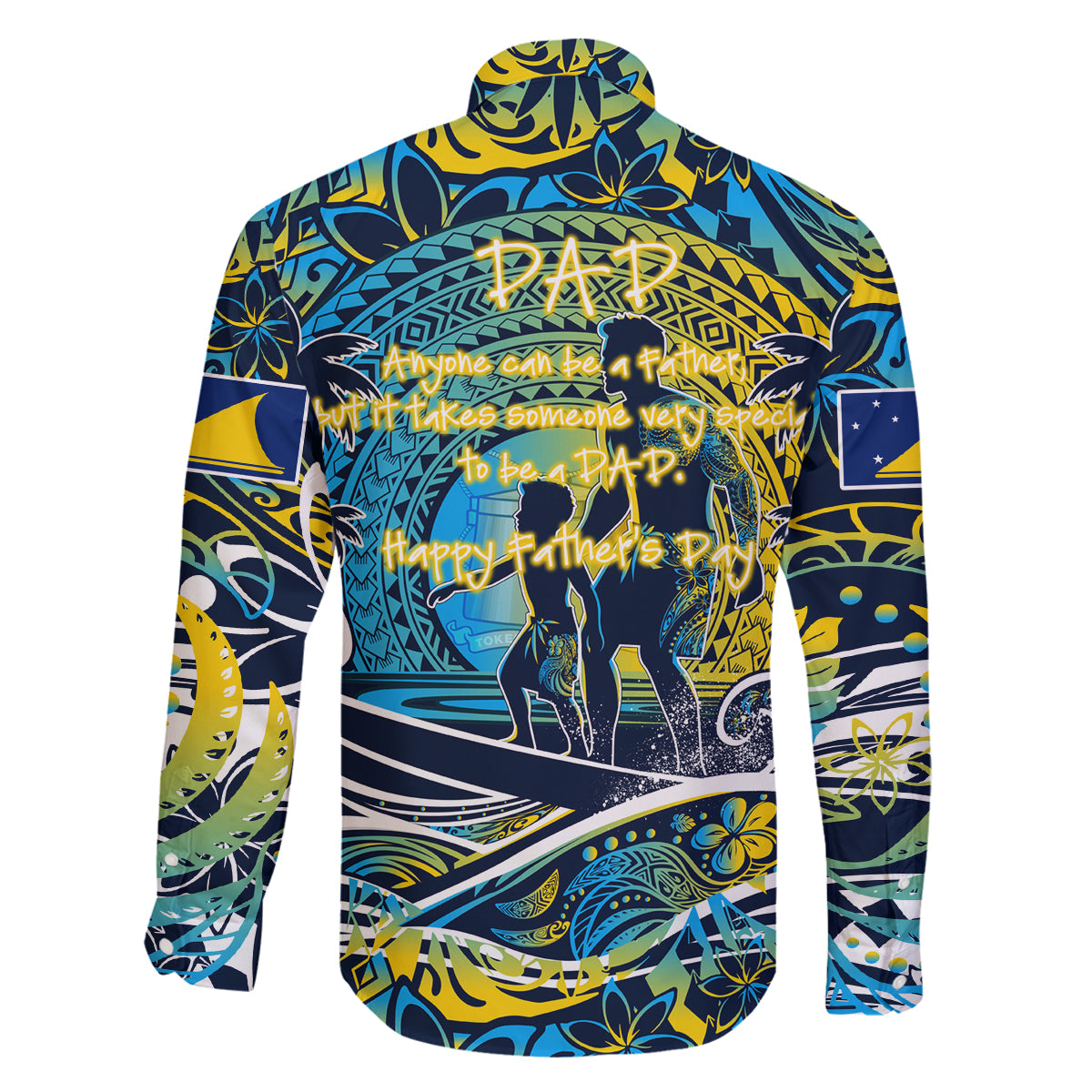 Father's Day Tokelau Family Matching Off Shoulder Maxi Dress and Hawaiian Shirt Special Dad Polynesia Paradise