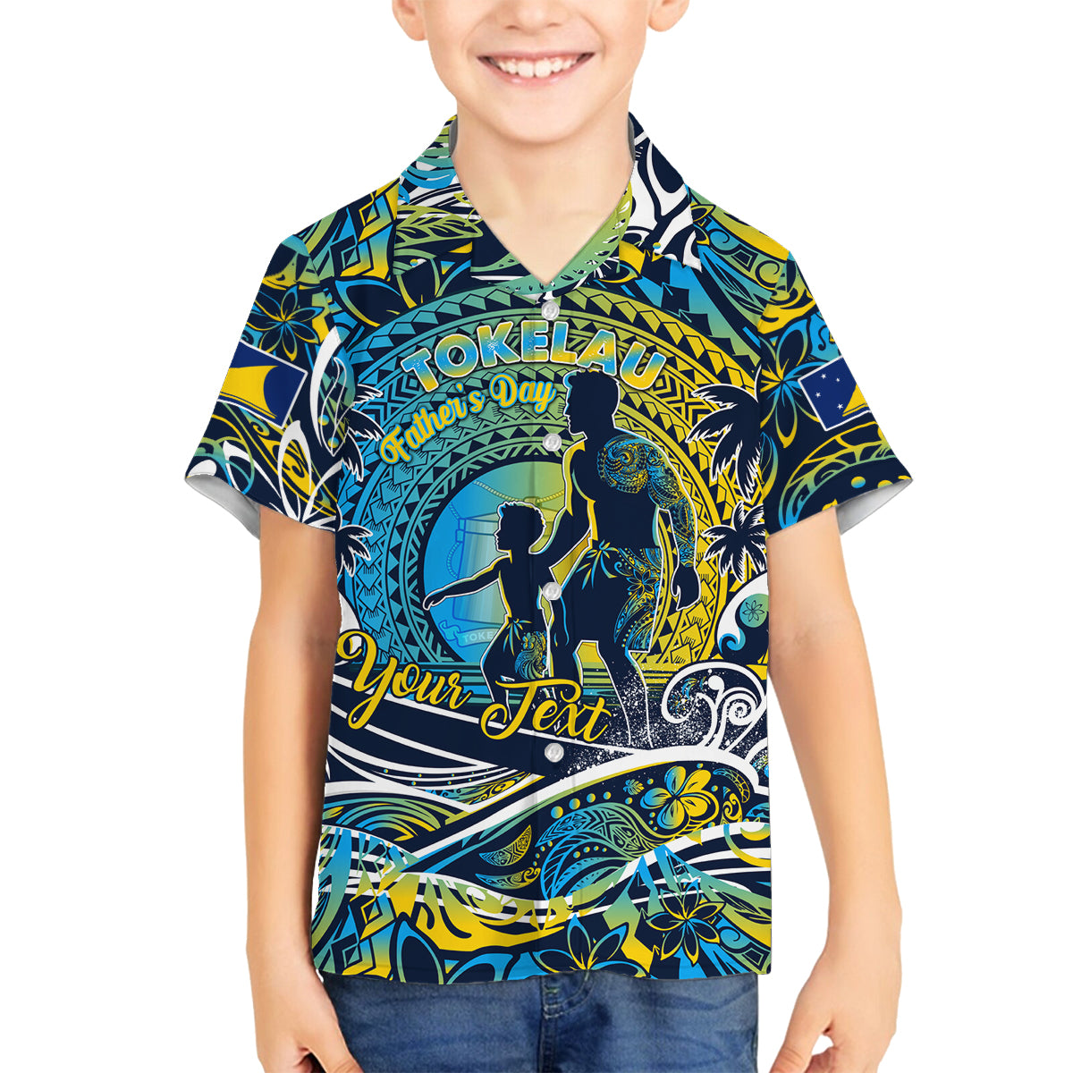 Father's Day Tokelau Family Matching Off Shoulder Maxi Dress and Hawaiian Shirt Special Dad Polynesia Paradise