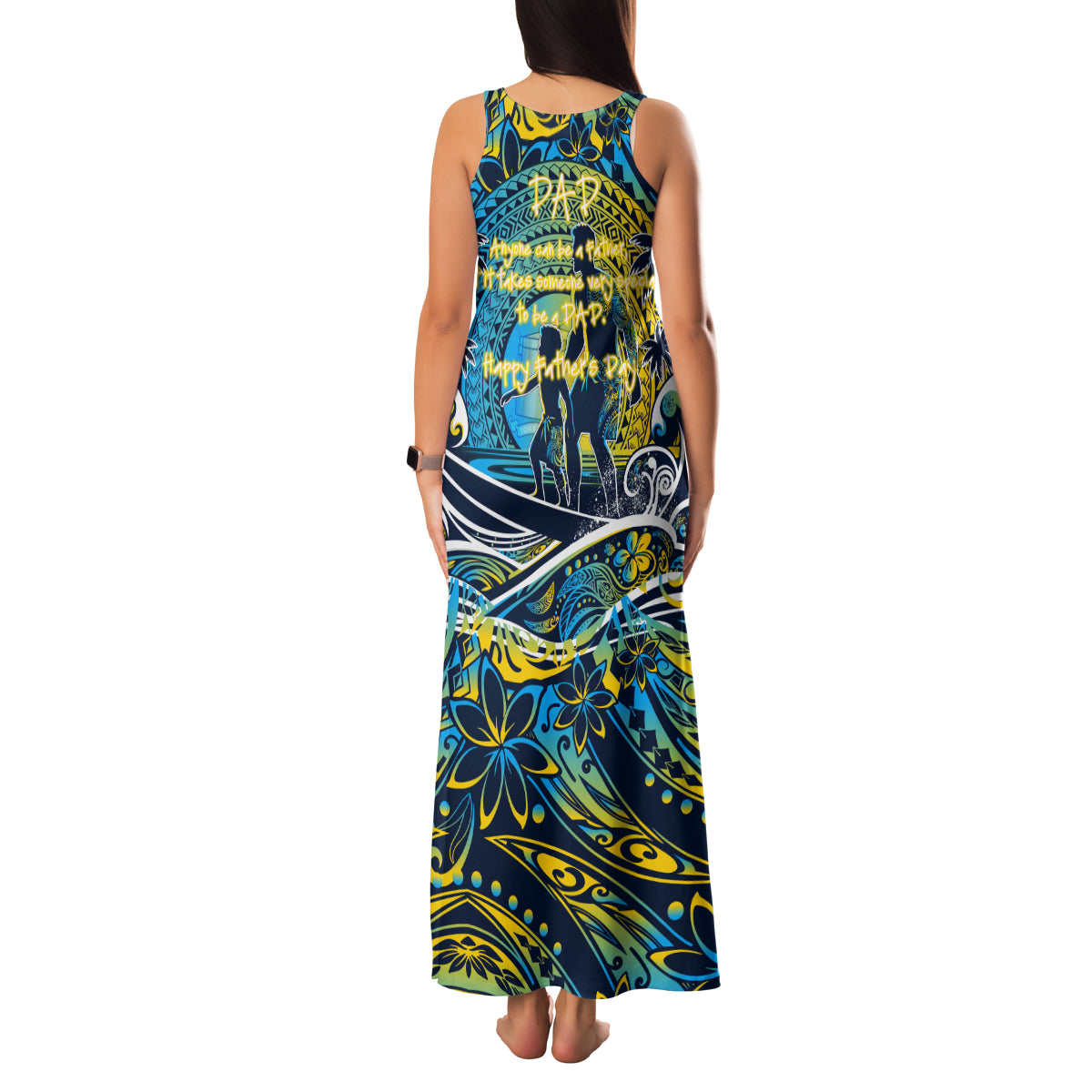 Father's Day Tokelau Family Matching Tank Maxi Dress and Hawaiian Shirt Special Dad Polynesia Paradise