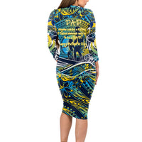 Father's Day Tokelau Long Sleeve Bodycon Dress Special Dad Polynesia Paradise