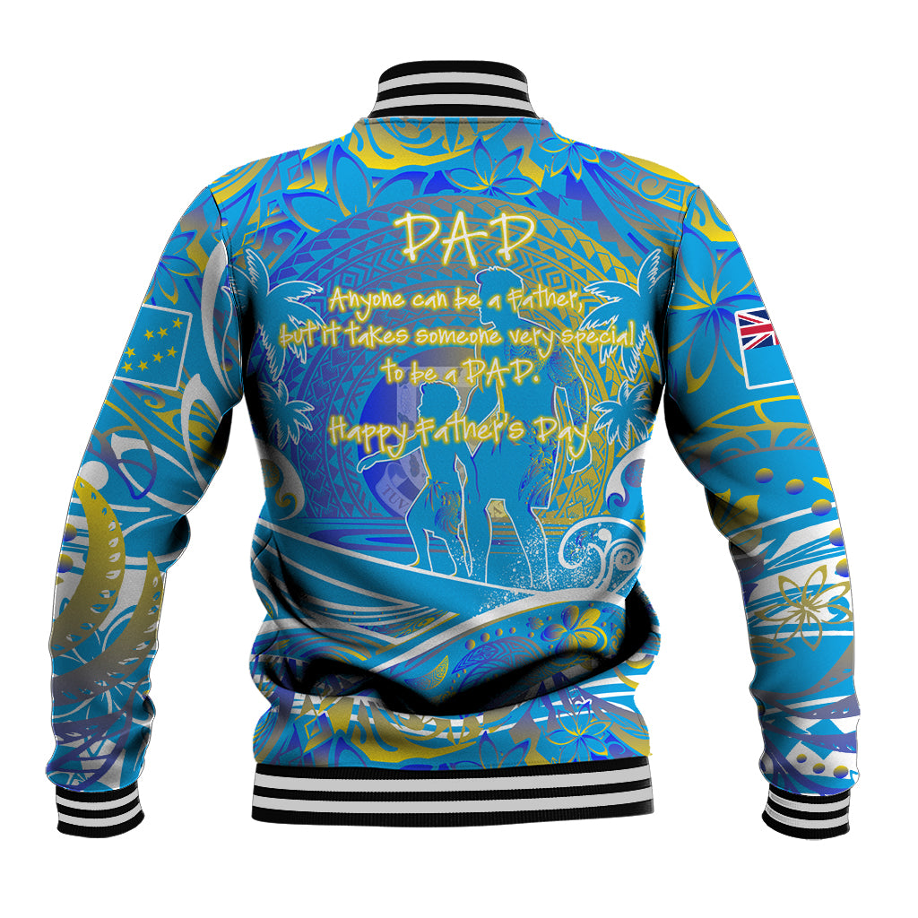 Father's Day Tuvalu Baseball Jacket Special Dad Polynesia Paradise