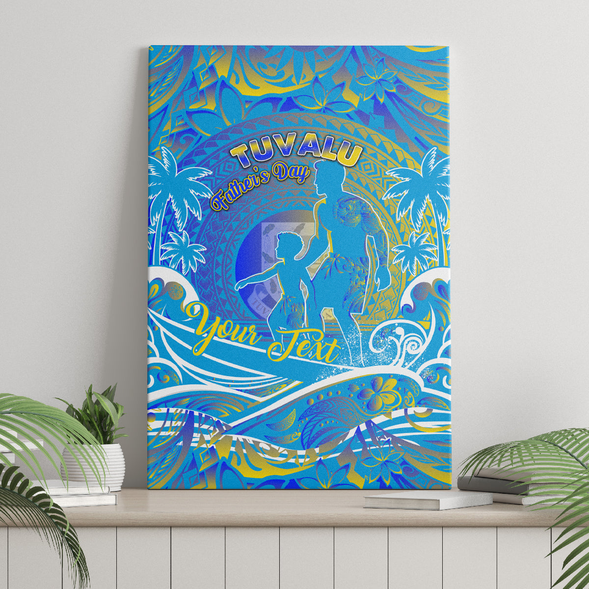 Father's Day Tuvalu Canvas Wall Art Special Dad Polynesia Paradise
