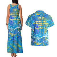 Father's Day Tuvalu Couples Matching Tank Maxi Dress and Hawaiian Shirt Special Dad Polynesia Paradise