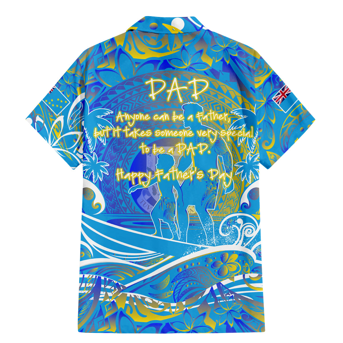Father's Day Tuvalu Family Matching Mermaid Dress and Hawaiian Shirt Special Dad Polynesia Paradise