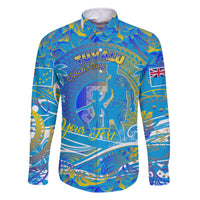 Father's Day Tuvalu Family Matching Off Shoulder Short Dress and Hawaiian Shirt Special Dad Polynesia Paradise