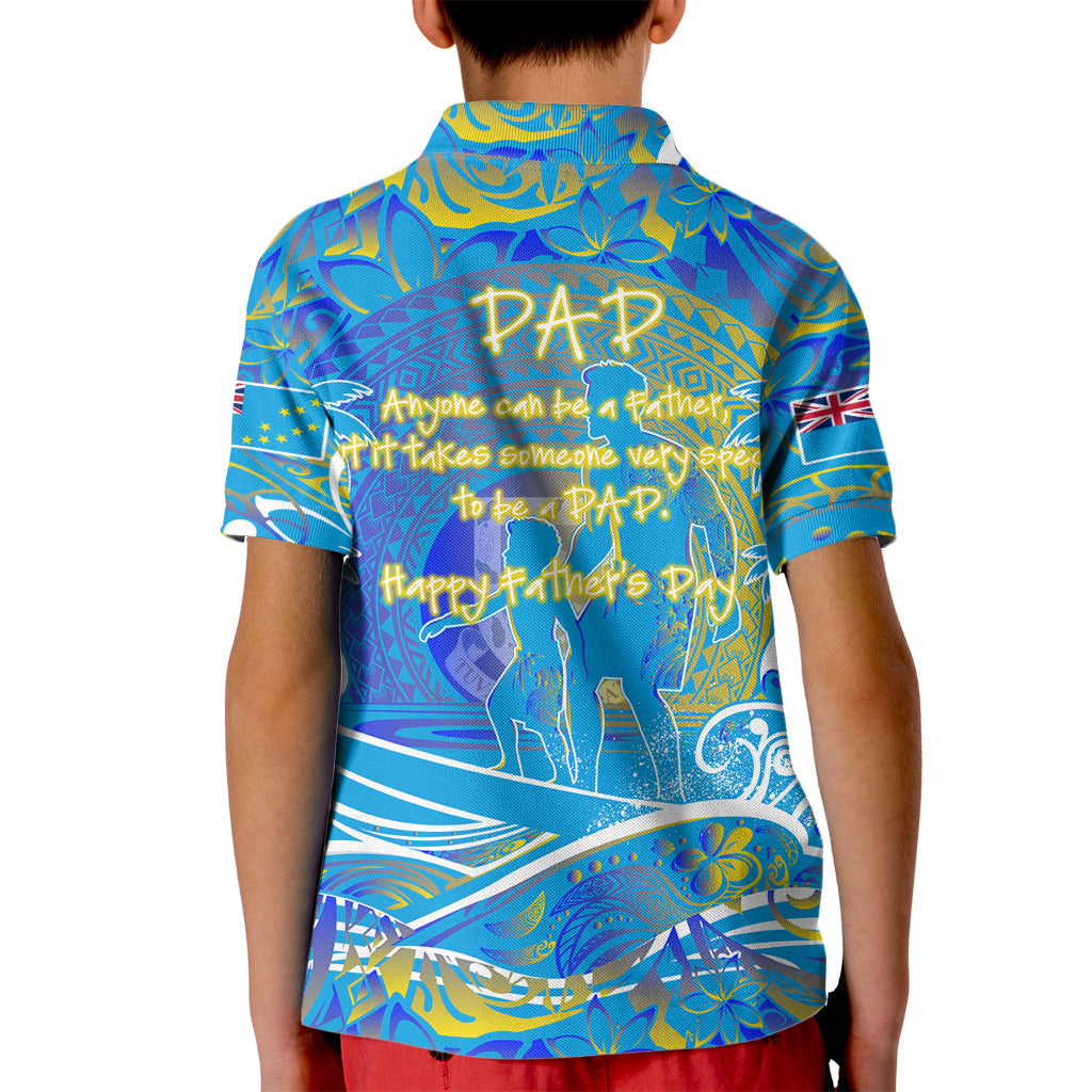 Father's Day Tuvalu Kid Polo Shirt Special Dad Polynesia Paradise