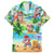 Guam Christmas Family Matching Summer Maxi Dress and Hawaiian Shirt Santa Claus Beach and Wave DT02 Dad's Shirt - Short Sleeve Art - Polynesian Pride