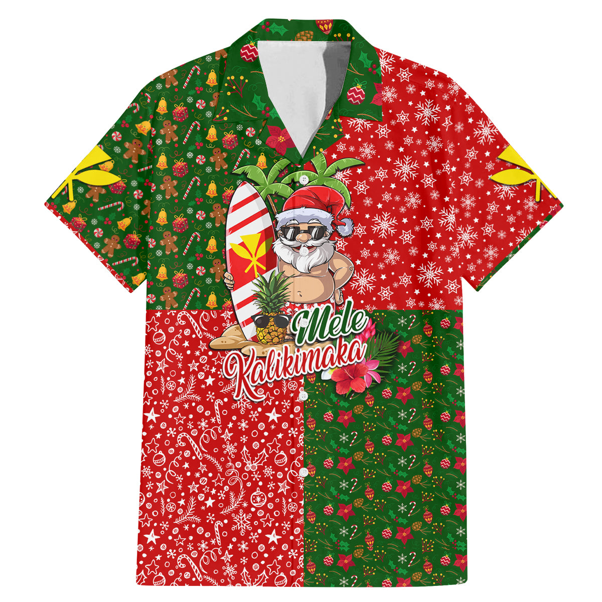 Hawaii Christmas Family Matching Mermaid Dress and Hawaiian Shirt Mele Kalikimaka Kanaka Maoli DT02 Dad's Shirt - Short Sleeve Art - Polynesian Pride