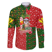 Hawaii Christmas Family Matching Short Sleeve Bodycon Dress and Hawaiian Shirt Mele Kalikimaka Kanaka Maoli DT02 Dad's Shirt - Long Sleeve Art - Polynesian Pride