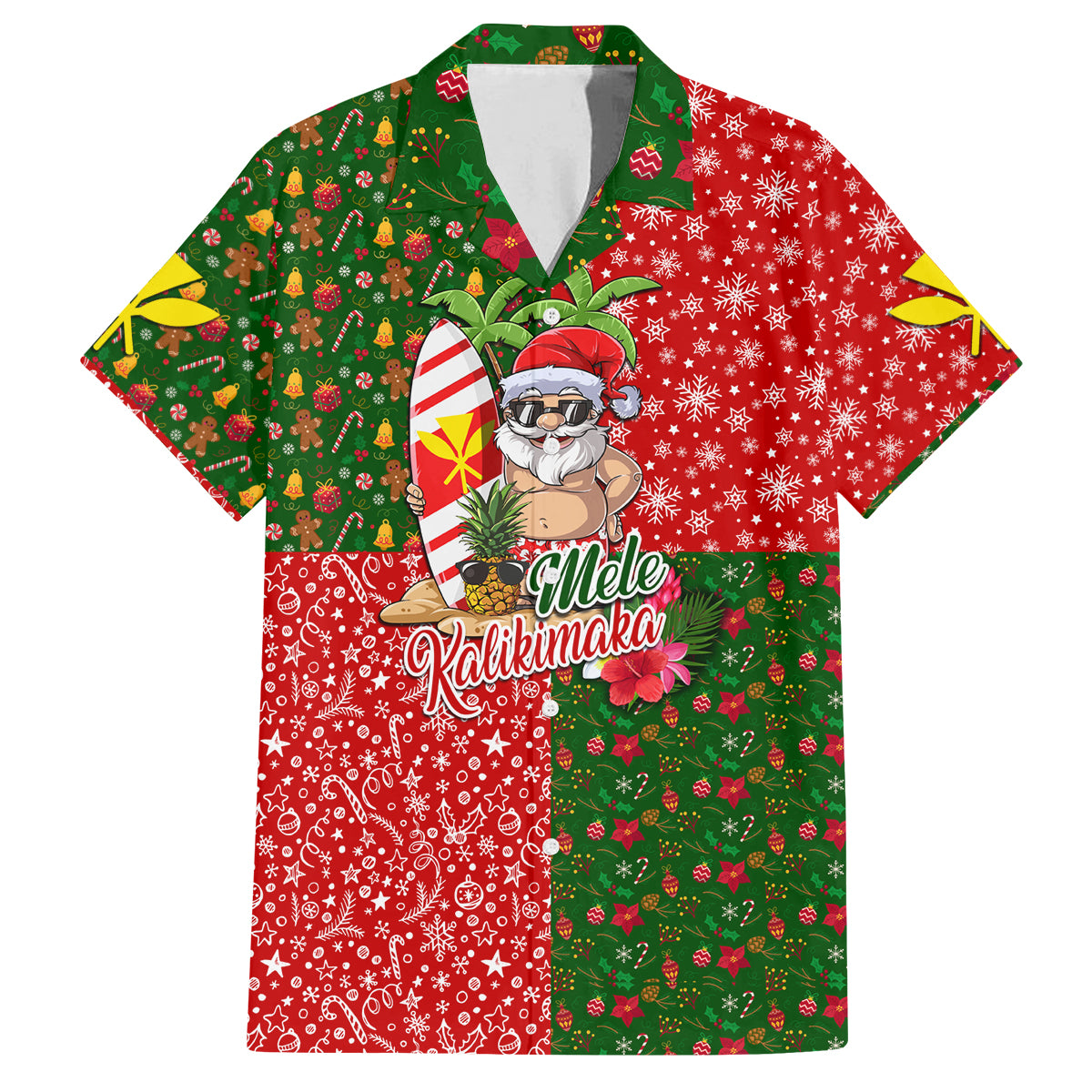 Hawaii Christmas Family Matching Tank Maxi Dress and Hawaiian Shirt Mele Kalikimaka Kanaka Maoli DT02 Dad's Shirt - Short Sleeve Art - Polynesian Pride
