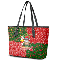 Hawaii Christmas Leather Tote Bag Mele Kalikimaka Kanaka Maoli DT02 - Polynesian Pride